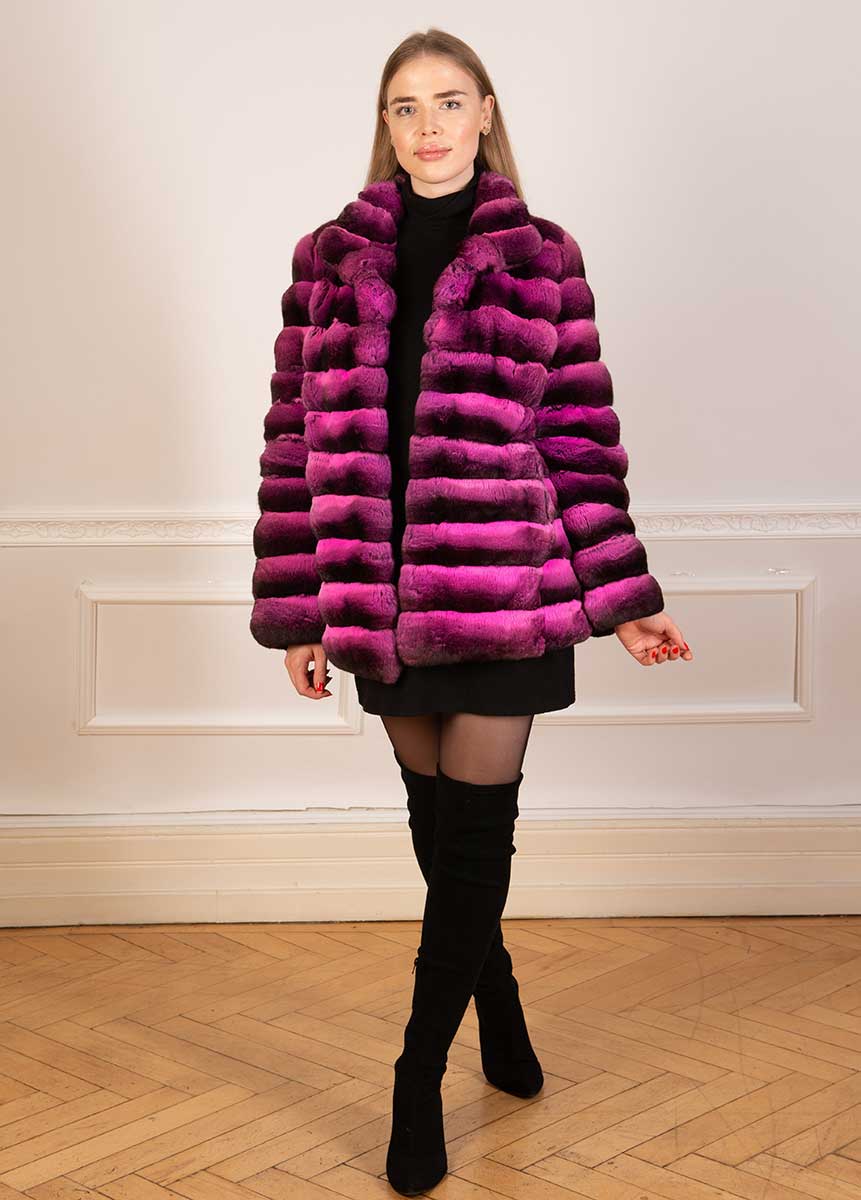 A pink chinchilla coat