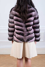 Load image into Gallery viewer, Chinchilla fur jacket seen from the back
