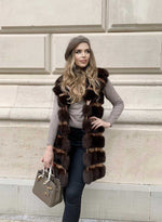 Load image into Gallery viewer, Sable fur and python napa print leather vest
