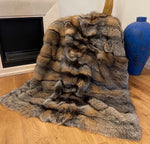 Load image into Gallery viewer, Saga Gold Cross Fur Throw - Blanket
