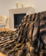 Load image into Gallery viewer, beautiful chinchilla fur blanket in custom made measurements
