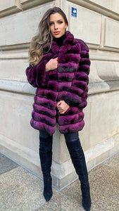 Purple Chinchilla fur dream coat for women