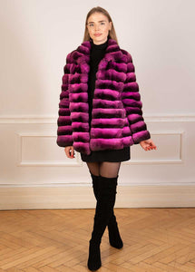 A pink chinchilla coat