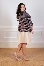 Load image into Gallery viewer, Chinchilla fur jacket for women in a very light pink colour
