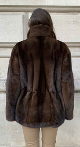 Saga Mink fur jacket from Douvlos seen from the back