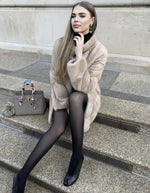 Load image into Gallery viewer, Palomino style natural colored mink coat from Saga
