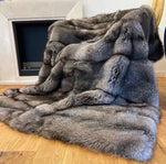 Load image into Gallery viewer, Blue Frost Fox Blanket Throw
