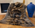 Load image into Gallery viewer, Saga Gold Cross Fur Throw - Blanket
