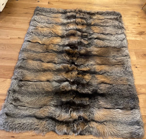 Saga Gold Cross Fur Throw - Blanket